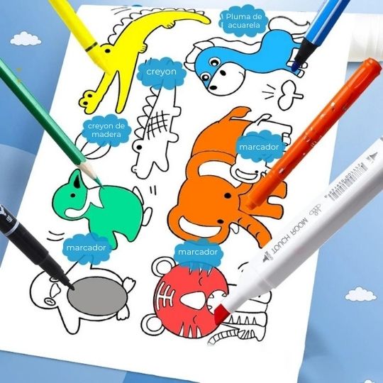 Deja que sus mentes brillen, no sus pantallas 🎨 Rollo de papel para colorear 3mt