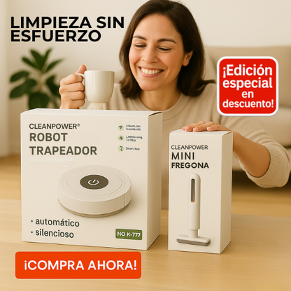 Robot Trapeador & Mini Fregona en un solo kit