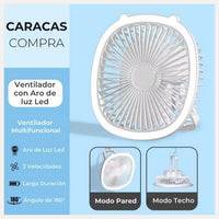 Refresca e Ilumina tus Espacios 🤩 Mini Ventilador con Luz Led