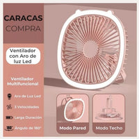 Refresca e Ilumina tus Espacios 🤩 Mini Ventilador con Luz Led