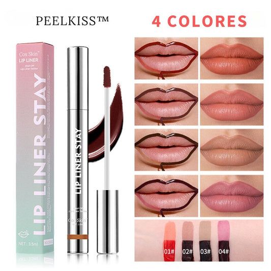 PeelKiss™ – Set 4 Colores Delineador de Labios de Larga Duración | Labios Perfectos Todo el Día, Sin Retoques 🎁 ¡En Oferta Hoy!